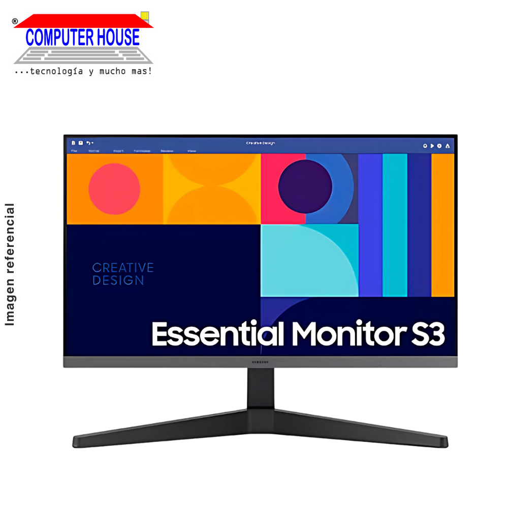 Monitor SAMSUNG 24" FHD Essential S3, (1920x1080) IPS, 100Hz, 5MS, HDMI / DP, Negro