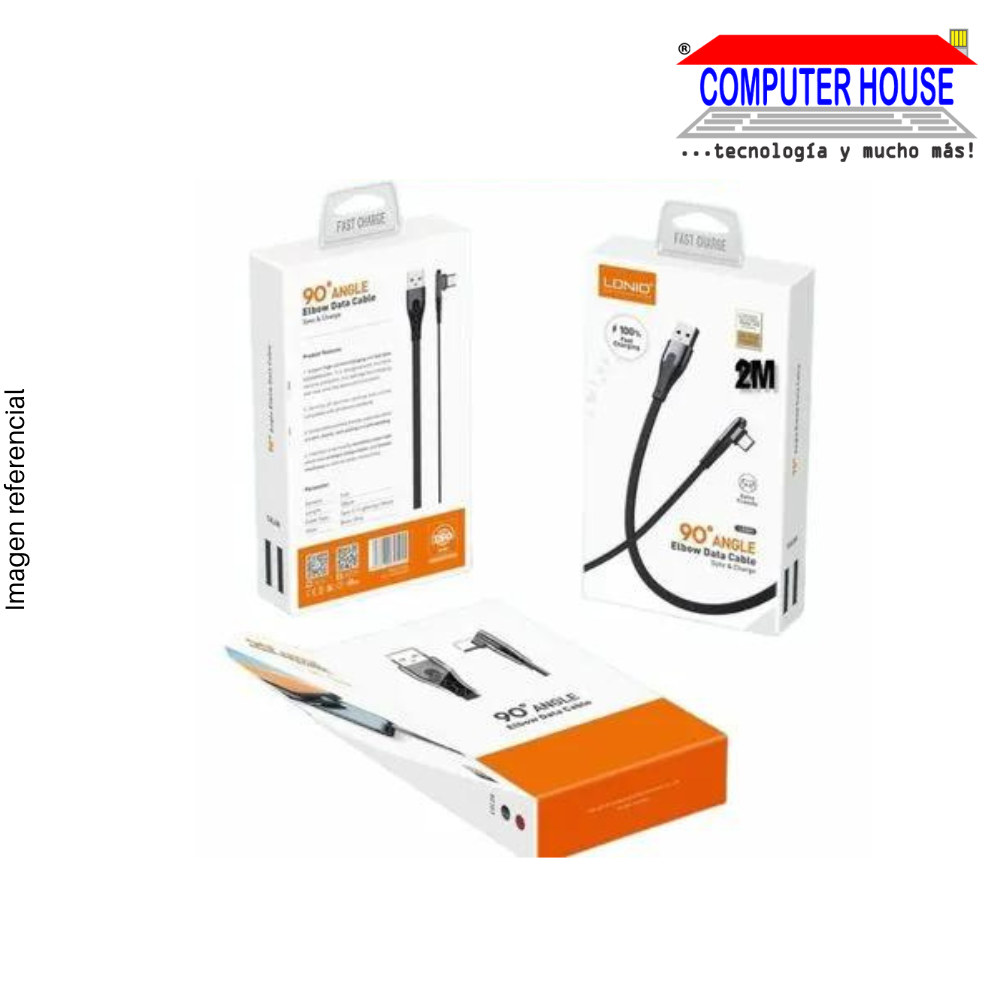 LDNIO Cable | USB 3.0 | 90-Angle | 2.4A (LS582)