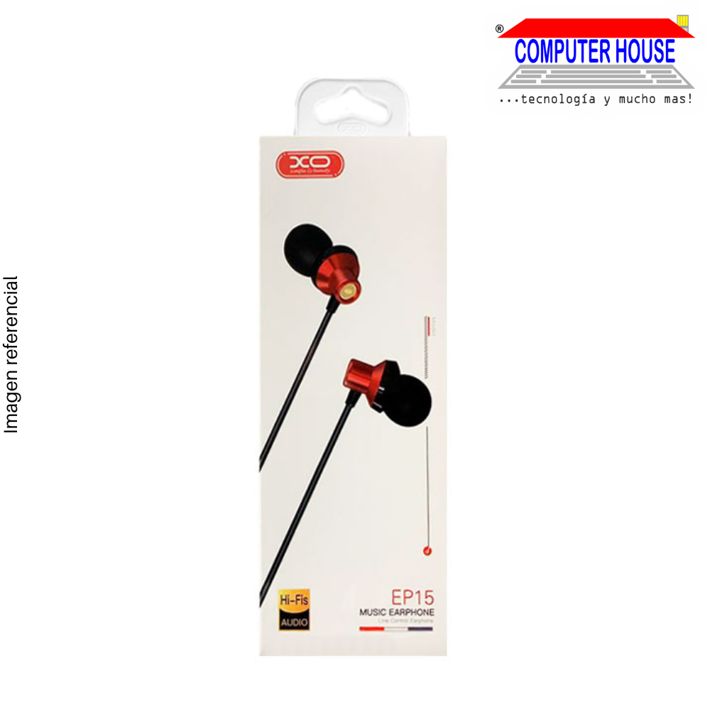 XO HEADSET | Wired In-Line Earphones | Metal Sound Chamber with Microphone | with 3.5mm Jack (EP15)