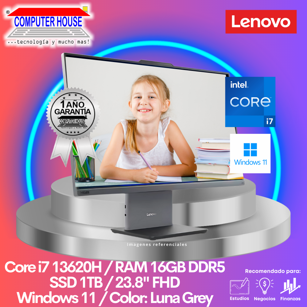 All in One LENOVO ThinkCentre Neo 50a, Core i7-13620H, RAM 16GB DDR5, SSD 1TB, 23.8" FHD, Windows 11.