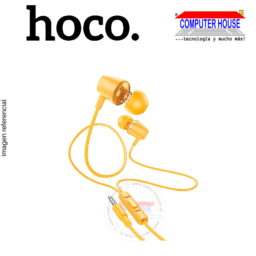 Transparent Universal Earphones Hoco M107 Amarillo