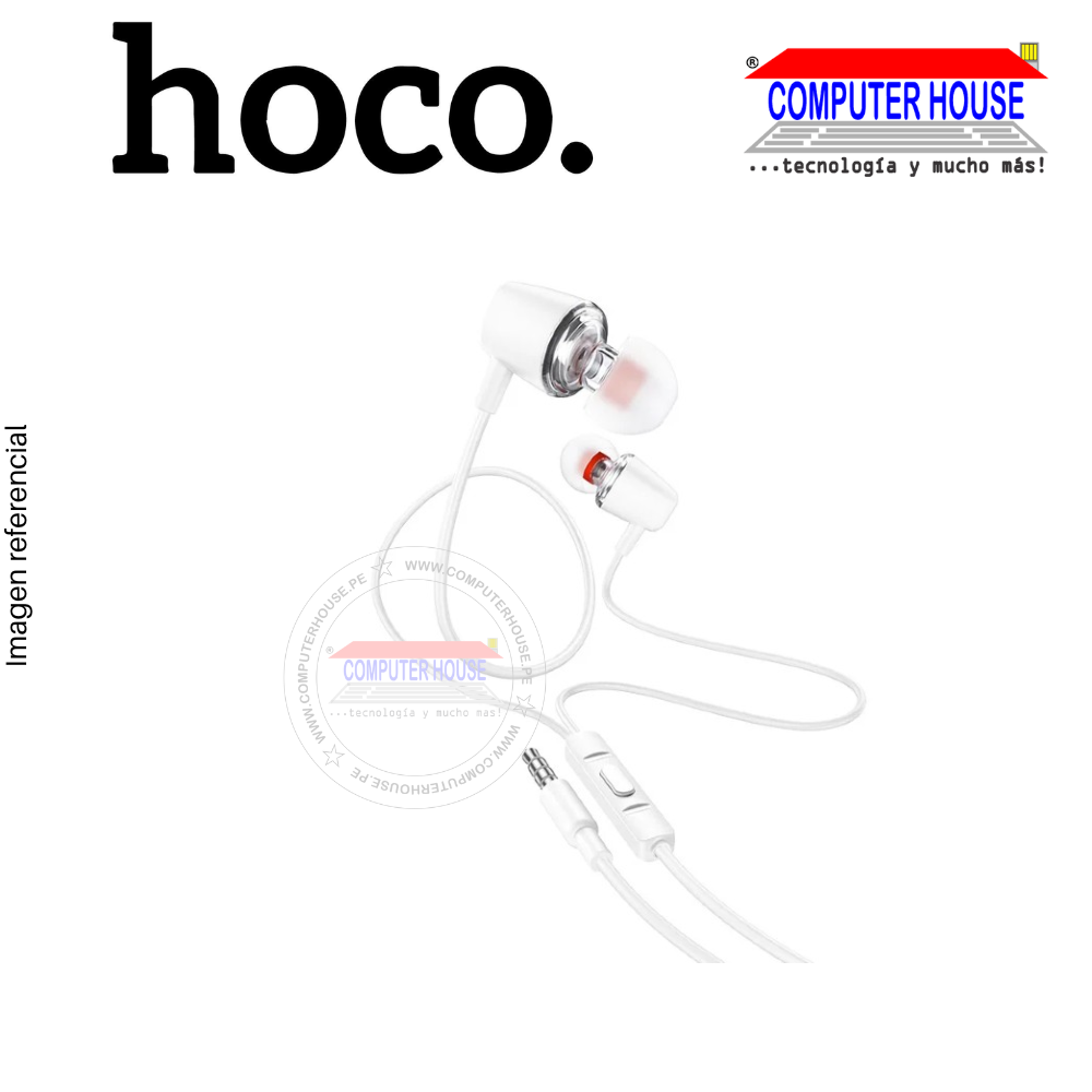Transparent Universal Earphones Hoco M107 Blanco