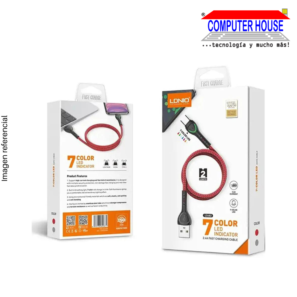 LDNIO Cable | Fast Charging | Type C | 2m (LS482)