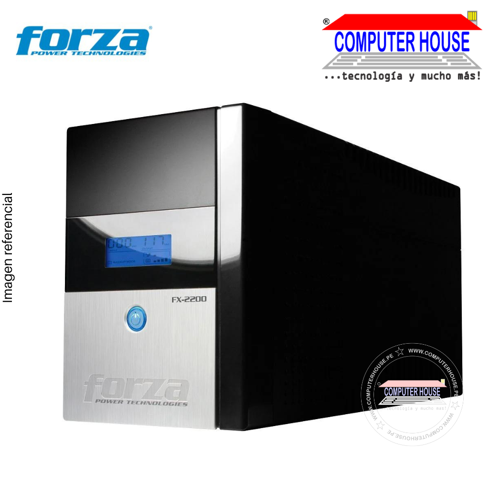UPS FORZA 2200VA 1200W, FX-2200LCD-U Interactiva, 8 tomas 220V.