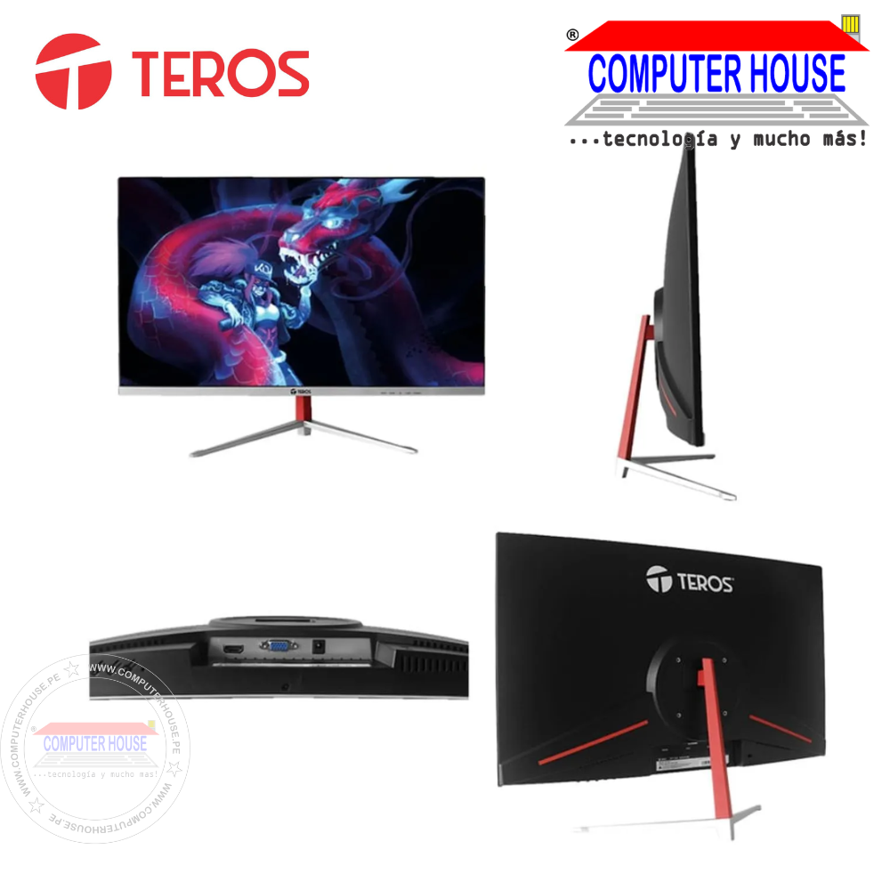 TEROS Monitor Gamer 23.8" TE-2401S, Curvo, 1920x1080 FHD, 100Hz, VGA, HDMI.