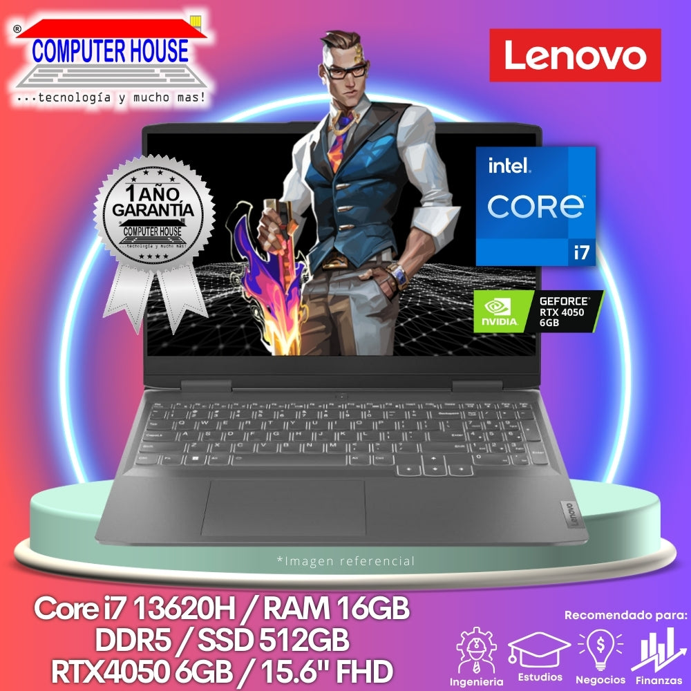 Laptop LENOVO LOQ, Core i7-13620H, RAM 16GB DDR5, SSD 512GB, Video RTX4050 6GB, 15.6