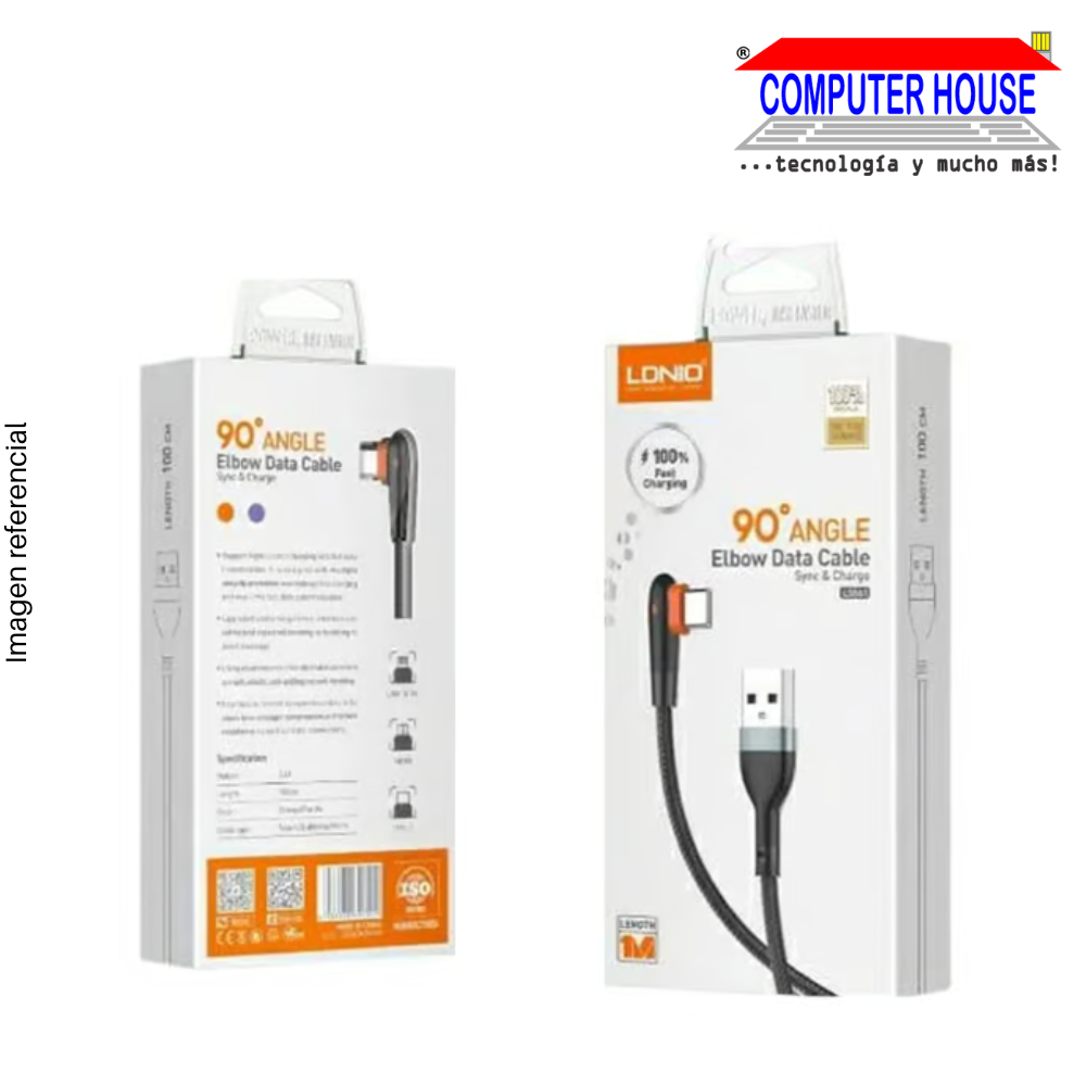 LDNIO CABLE | 90 DEGREE | TYPE C | 2M (LS562)