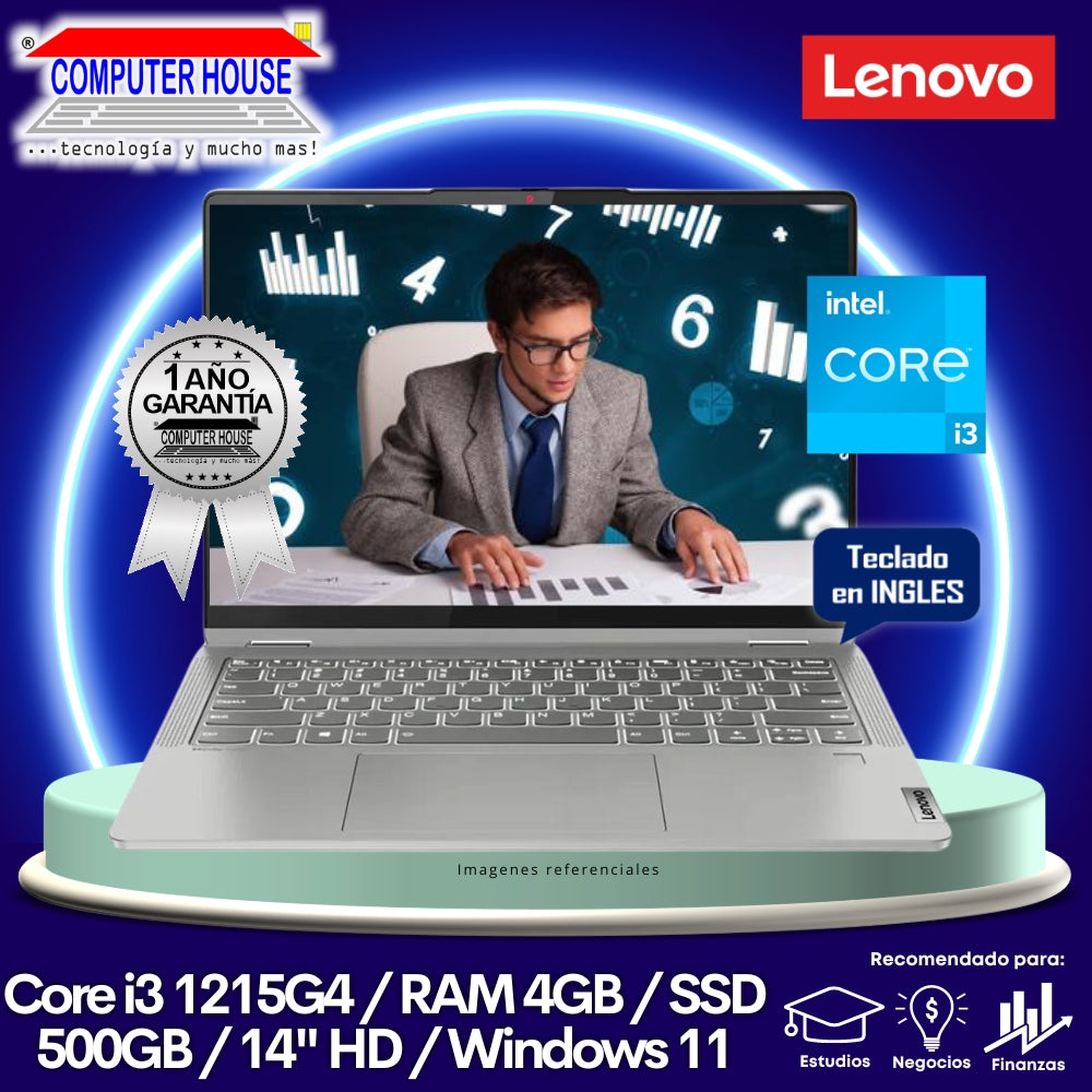 Laptop LENOVO IdeaPad 1, Core i3-1215U, RAM 4GB, SSD 500GB, 14