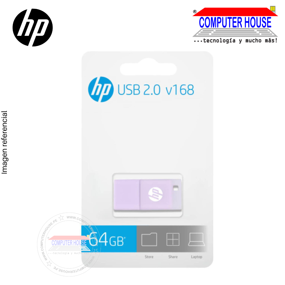 HP Memoria USB 64GB V168 2.0 Lila (HPFD168B-64)