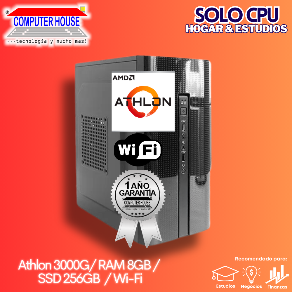 OFERTA CPU: Athlon 3000G, RAM 8GB, SSD 256GB, Wi-Fi.