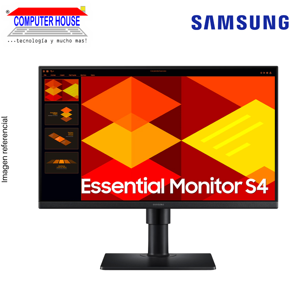 Monitor SAMSUNG 22" Essential Monitor S4 FHD, IPS, 100Hz, 5ms, HDMI, DisplayPort, Plano.