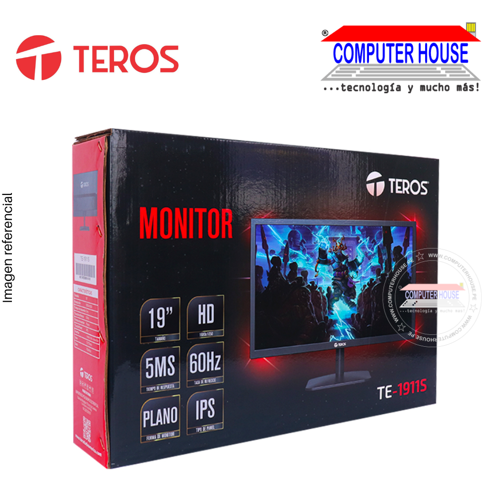 TEROS Monitor 19" TE-1911S, Flat (plano), 1680x1050, IPS, Audio/HDMI/VGA.
