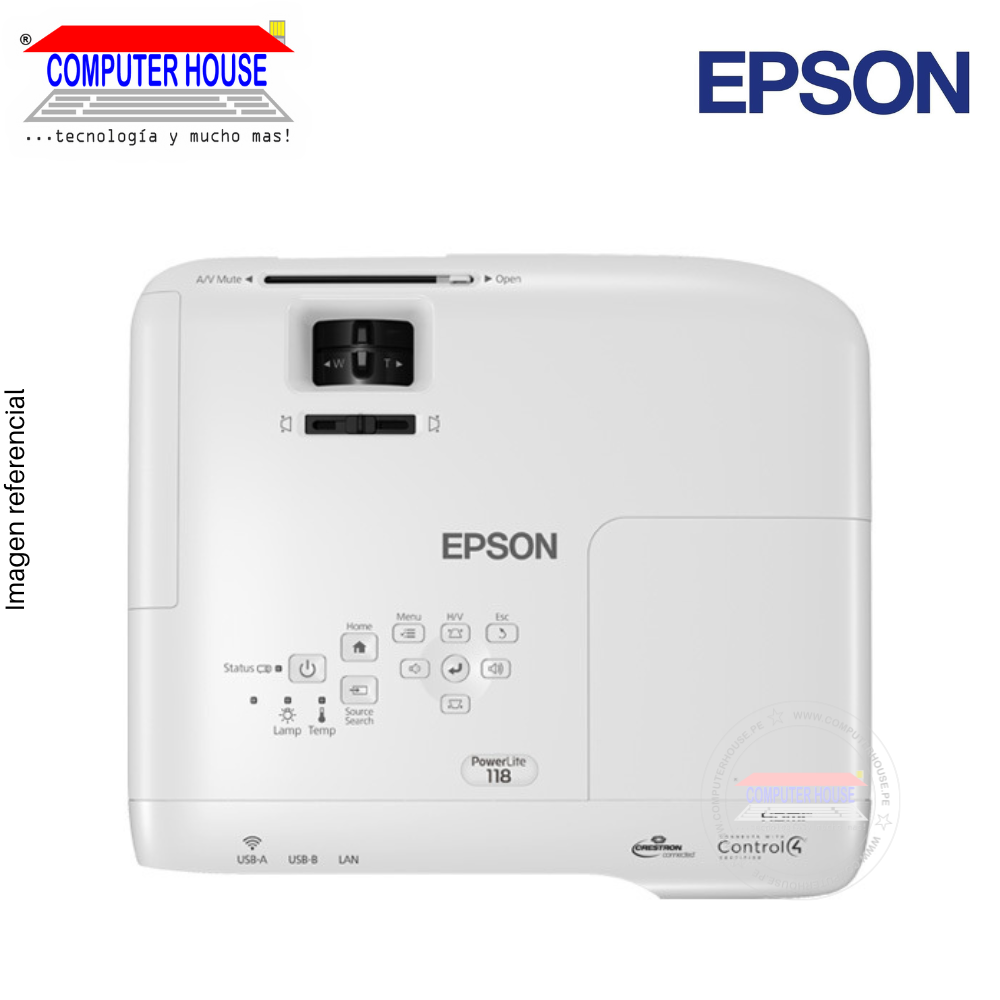 Proyector EPSON PowerLite X49, 3600 Lumenes, 1024x768, XGA 3LCD, HDMI, Parlante Monoaural: 5W x 1.