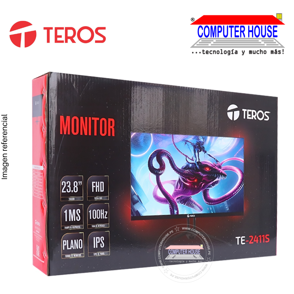 TEROS Monitor 23.8" TE-2411S, Flat (plano), 1920x1080 FHD, IPS, HDMI/VGA , VESA