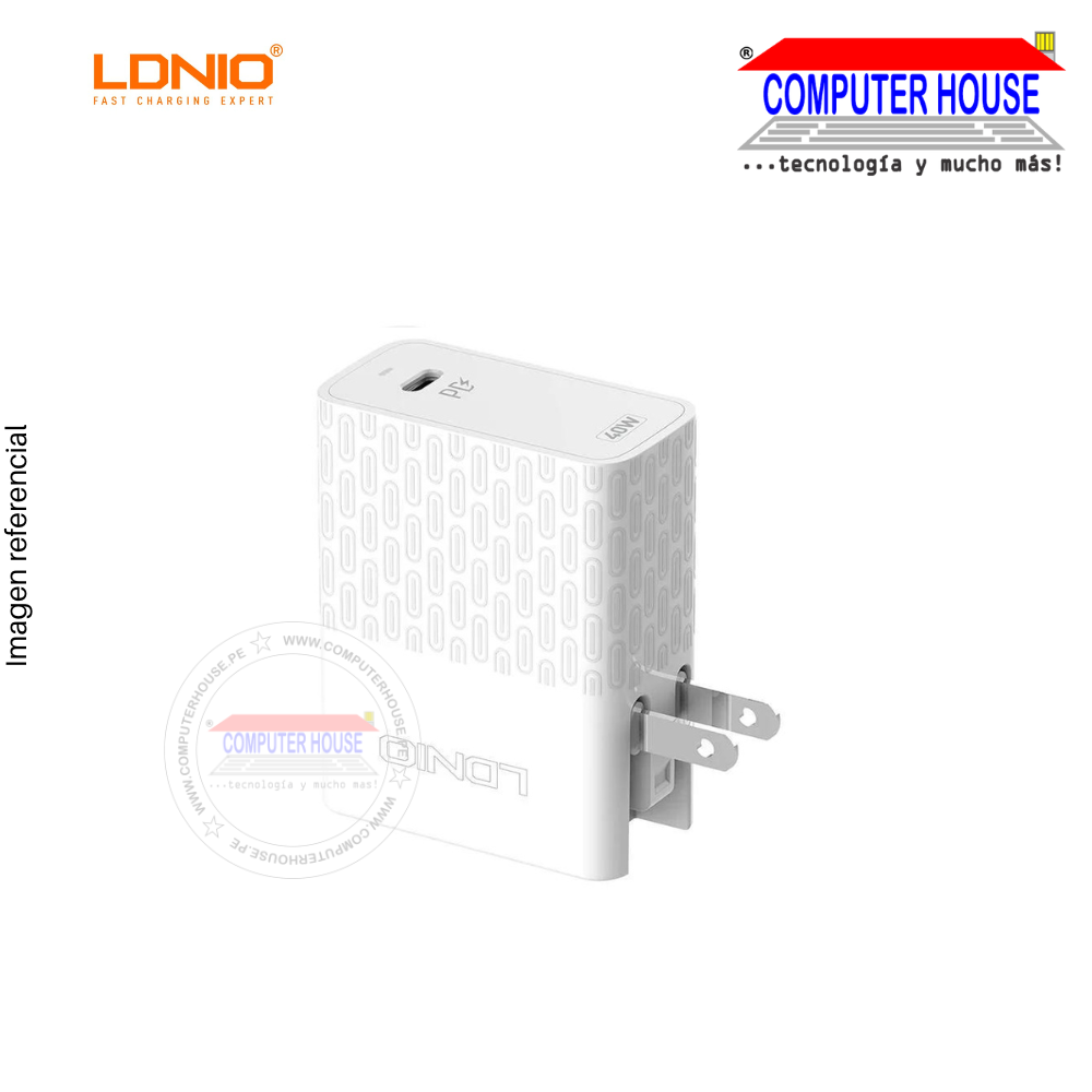 LDNIO cargador A1405C con conexion USB-C + Cable Tipo-C  40w
