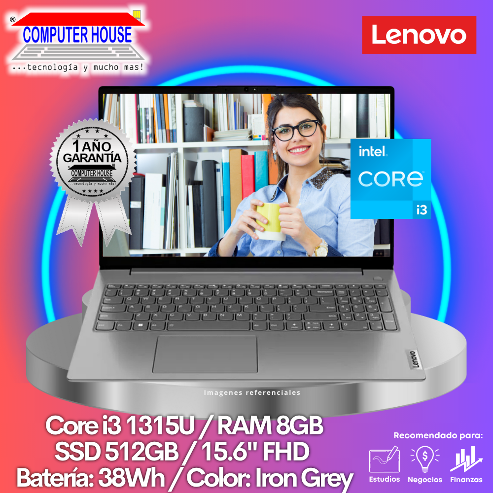 Laptop LENOVO V15 G4, Core i3-1315U, RAM 8GB, SSD 512GGB, 15.6″ FHD, FreeDos.