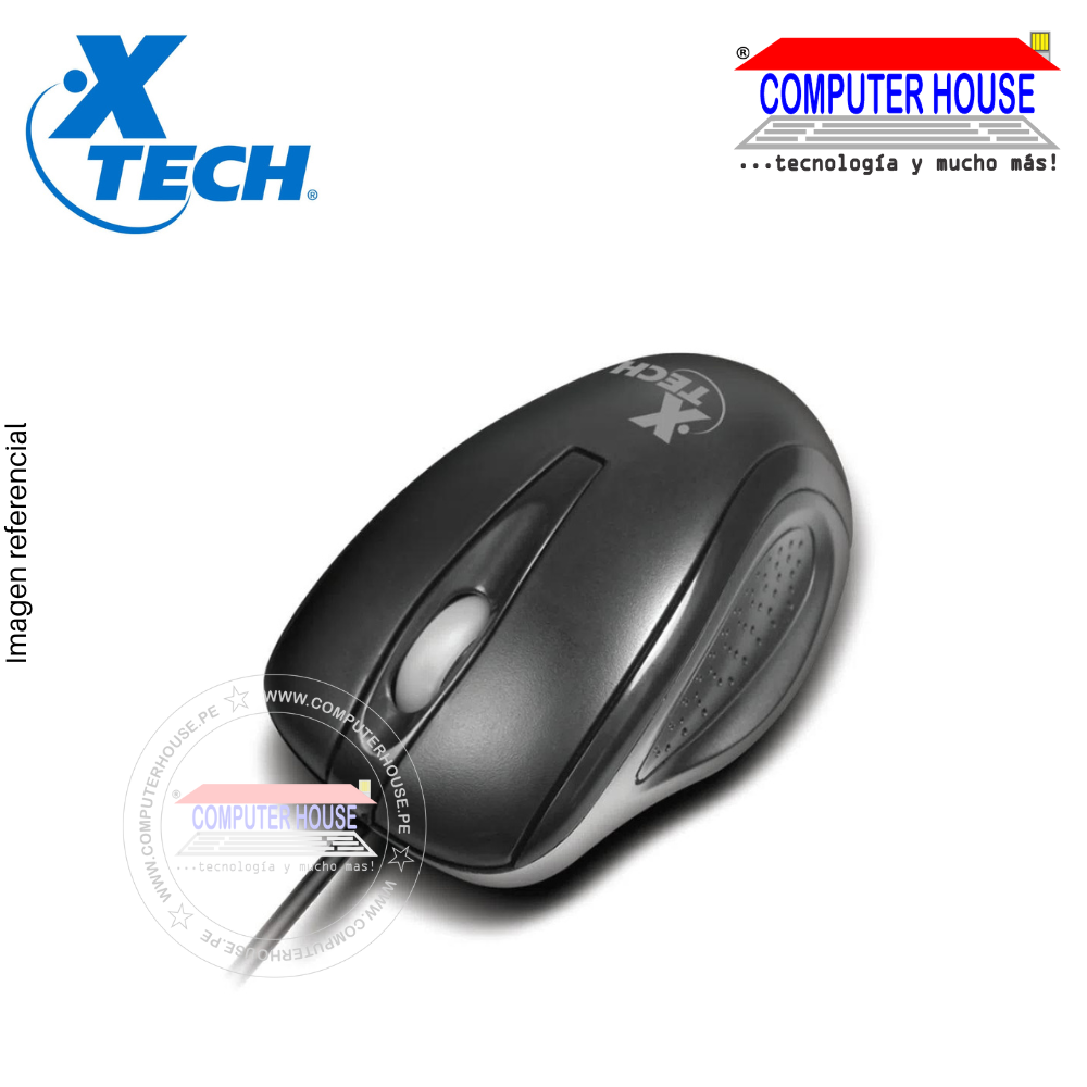 XTECH Mouse alámbrico  XTM175 3 botones conexión USB.