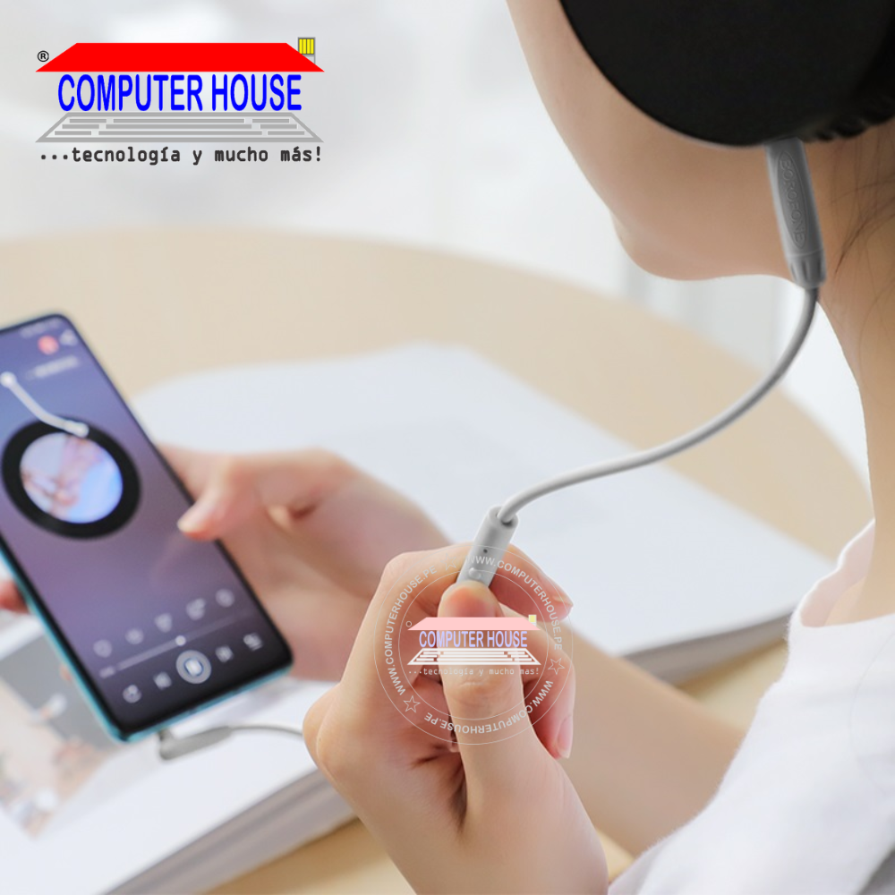 BOROFONE BL5 audio cable, Jack 3.5/M to Jack 3.5/M, 1M.