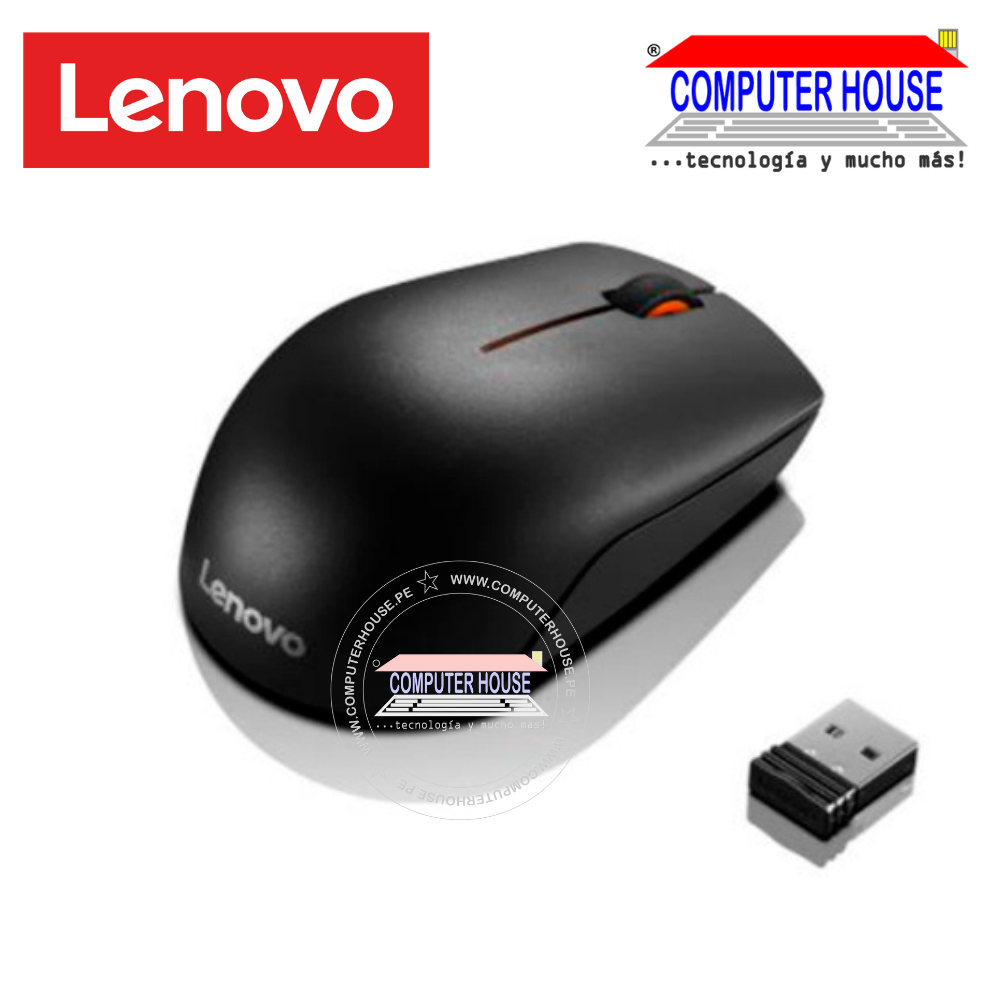 Mouse Inalambrico LENOVO L300, Conexión USB, Black.