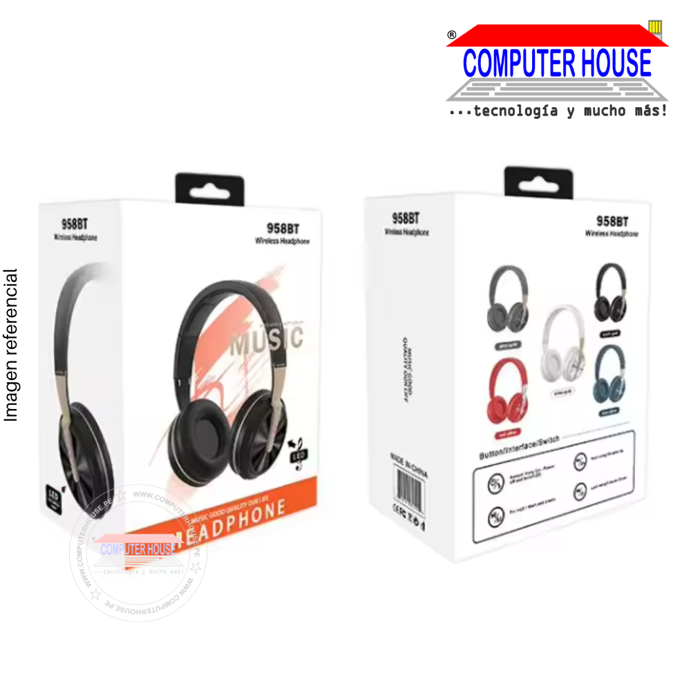 Audífono Inalámbrico Bluetooth 958BT ODM.