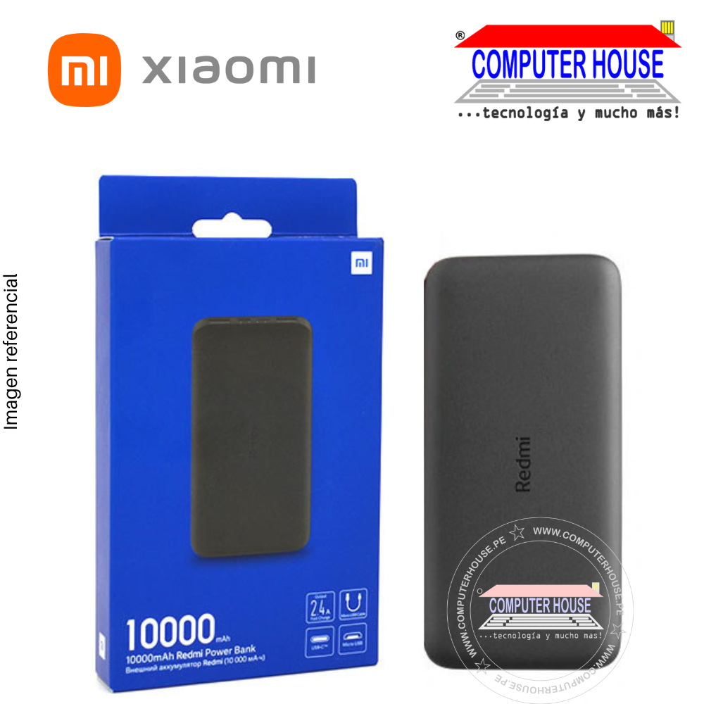 Power Bank  XIAOMI 10000mAh, Output 2 USB, Input Tipo C + Micro USB