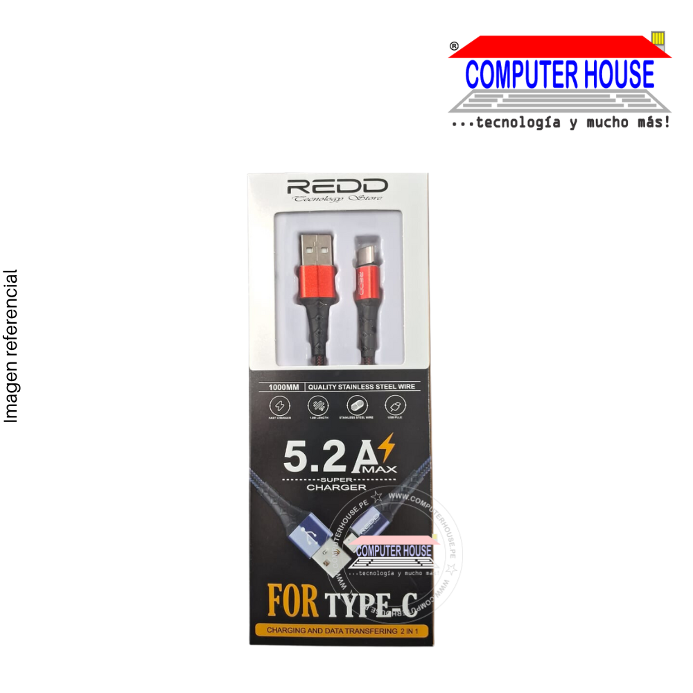 Cable USB a Tipo-C RD-2074 5.2A 1 metro.
