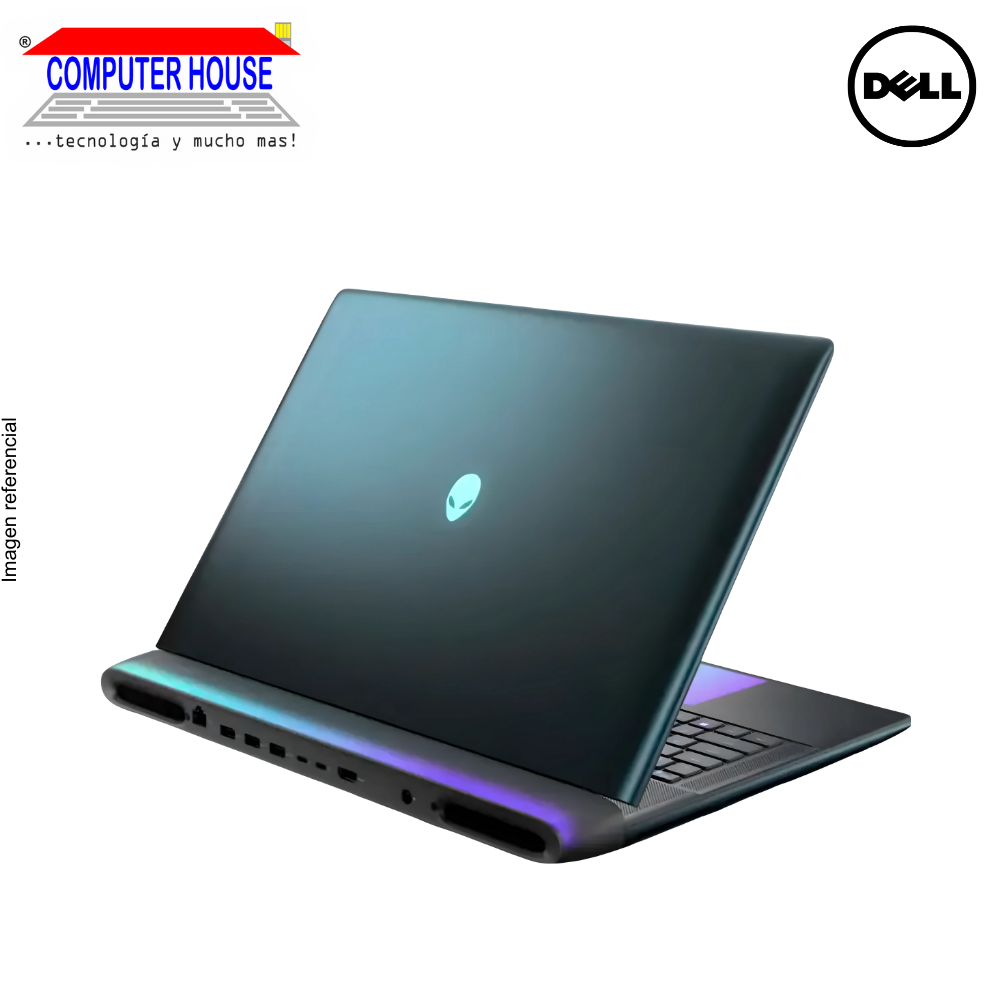 Laptop DELL Alienware, Core Ultra 9-275HX, RAM 32GB DDR5, SSD 2TB, Video RTX5070Ti 8GB, 18" FHD 300Hz, Teclado en Inglés, Windows 11.