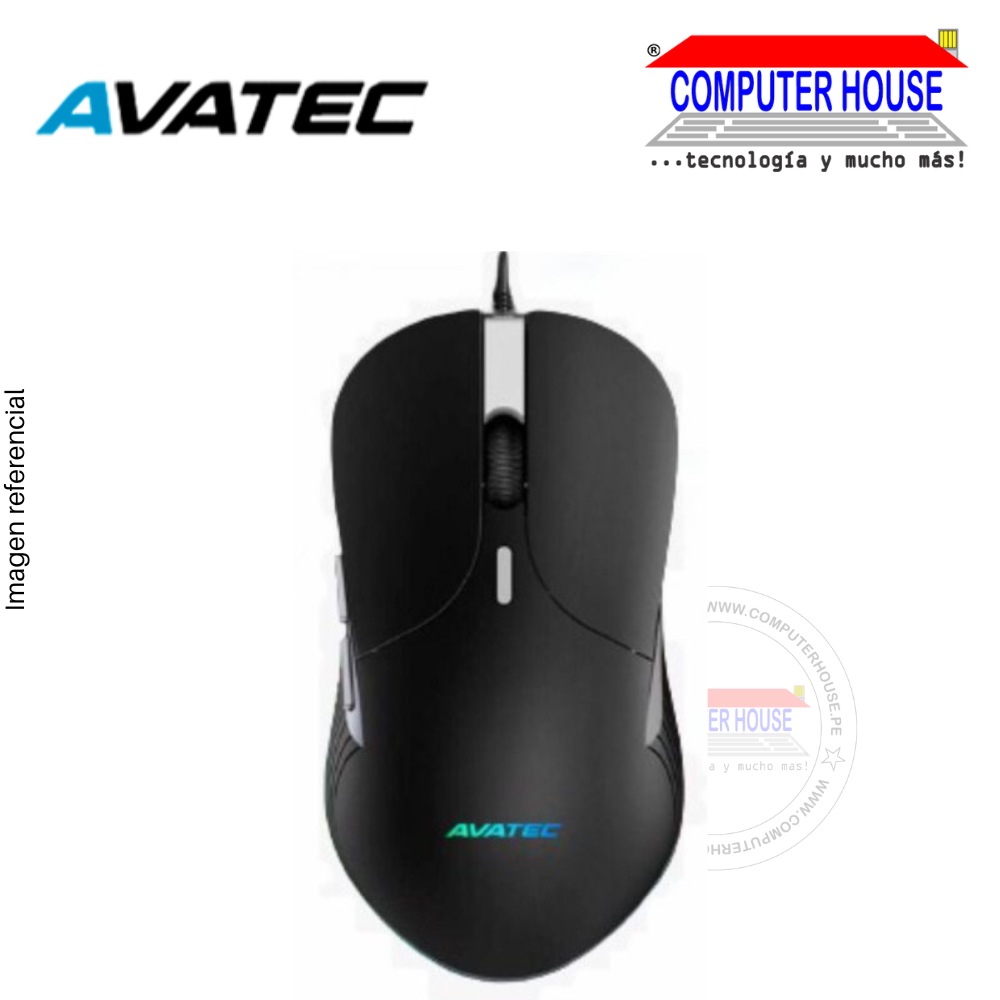 Mouse Alambrico AVATEC CMS-8409B, NEGRO, LED RGB