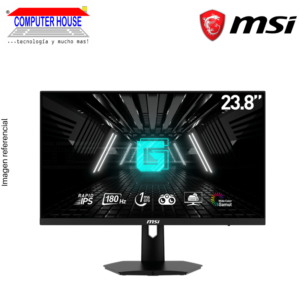 Monitor Gamer MSI 23.8" G244F E2 FHD, Rapid IPS, 180Hz, 1ms, 2xHDMI, 1xDisplayPort, 1xEarphone-out.