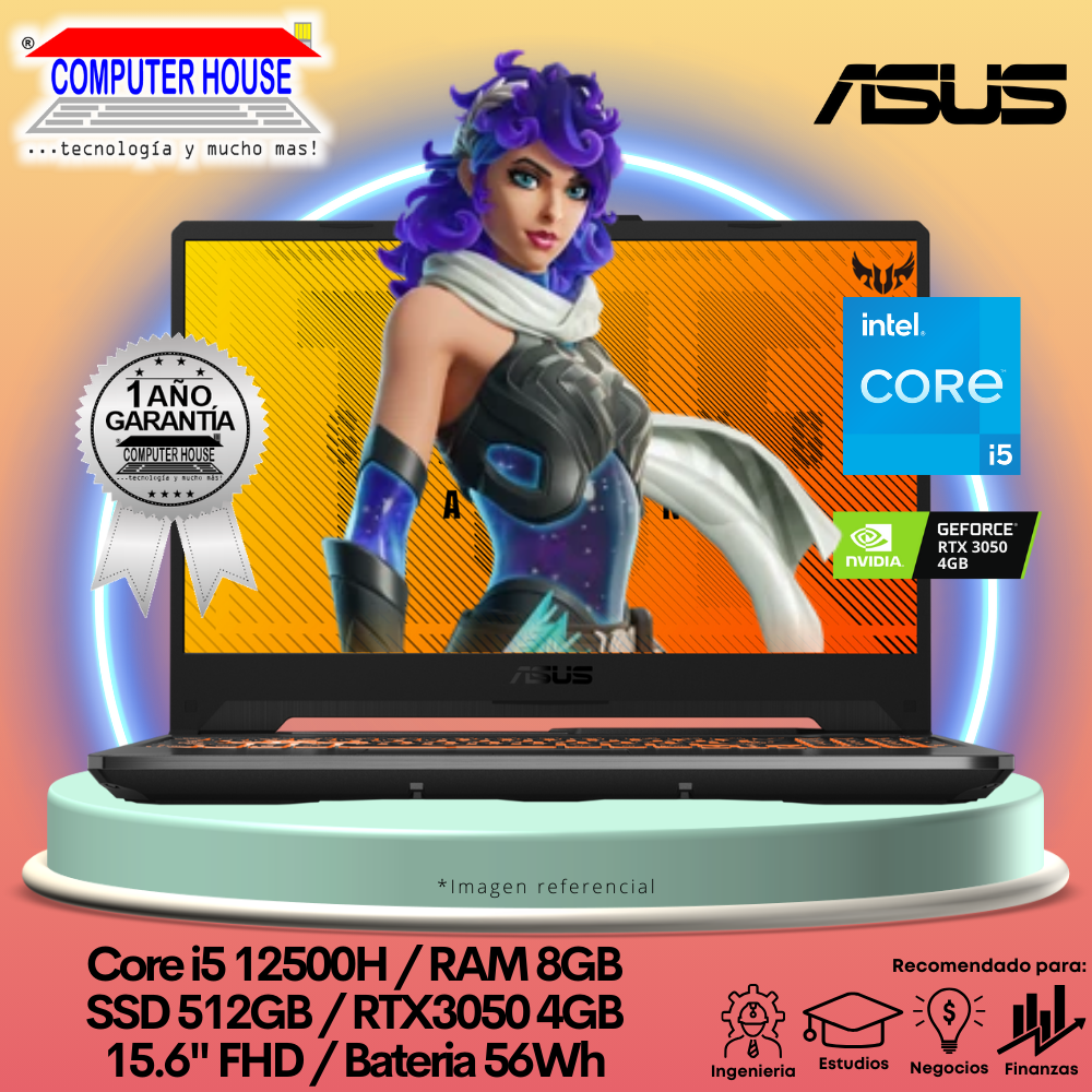 Laptop ASUS TUF FX507ZC4, Core i5-12500H, RAM 8GB, SSD 512GB, 15.6