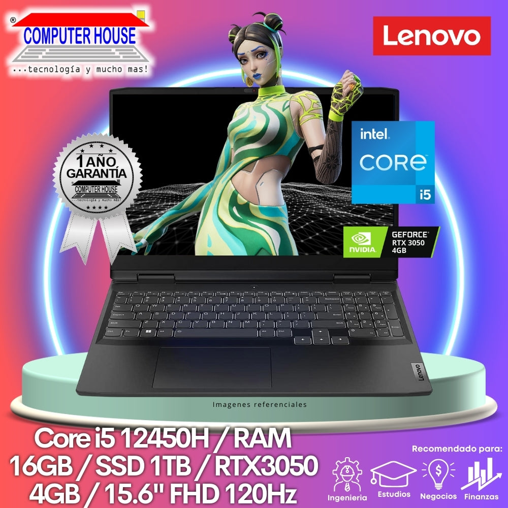 Laptop LENOVO IdeaPad Gaming 3, Core i5-12450H, RAM 16GB, SSD 1TB, 15.6