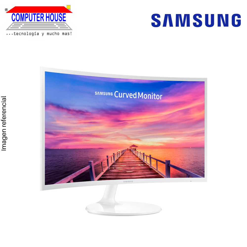 Monitor Samsung 27" LC27F391FHNXZA, Curvo, 1920x1080 FHD, 60Hz, 4Ms, Blanco, 1xHDMI/1xVGA/1xAudio.