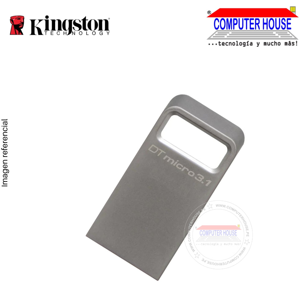 Memoria USB Kingston 128GB, DataTraveler Micro, Metal. (DTMC3G2/128GB)