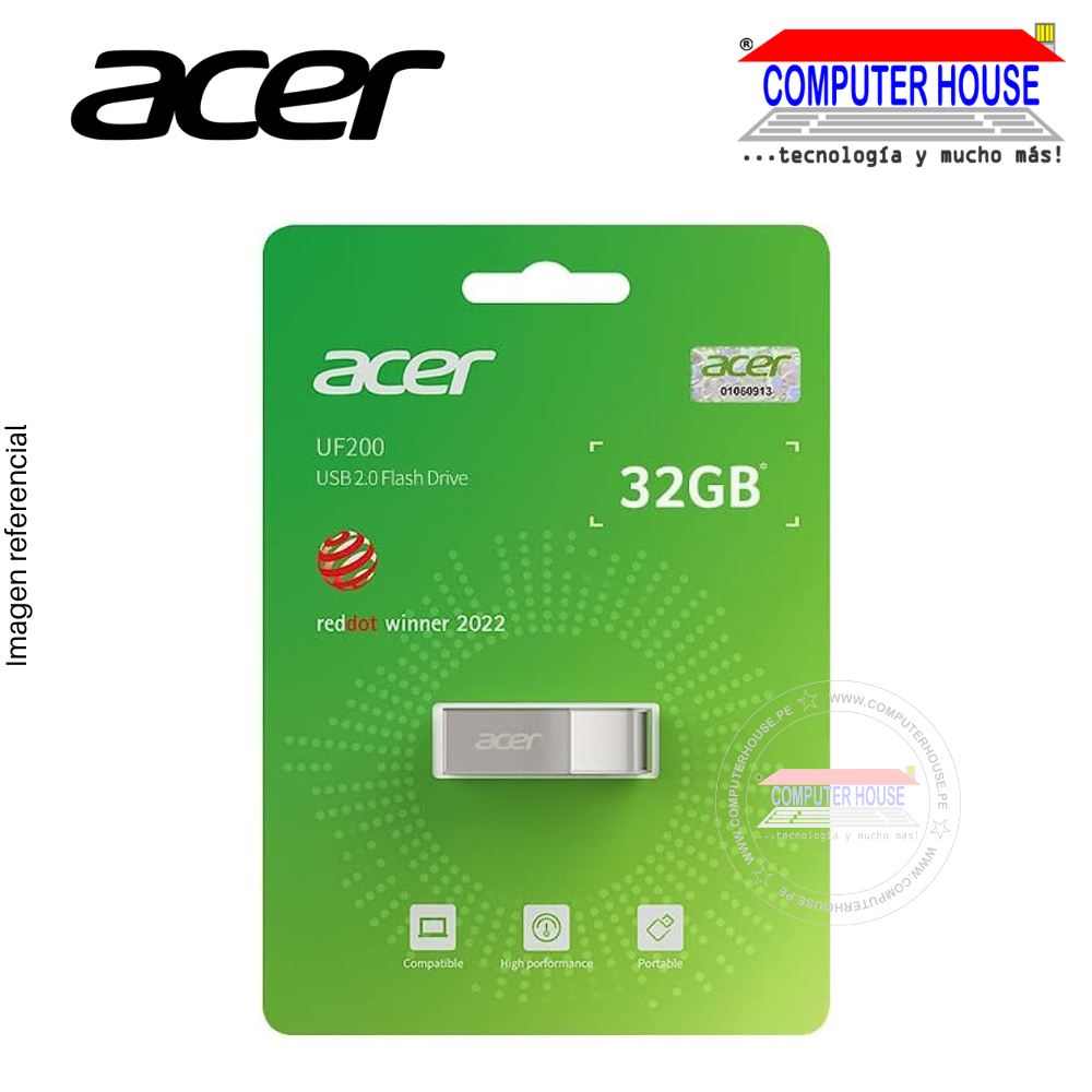Memoria USB 32GB ACER UF200, metal, 2.0.