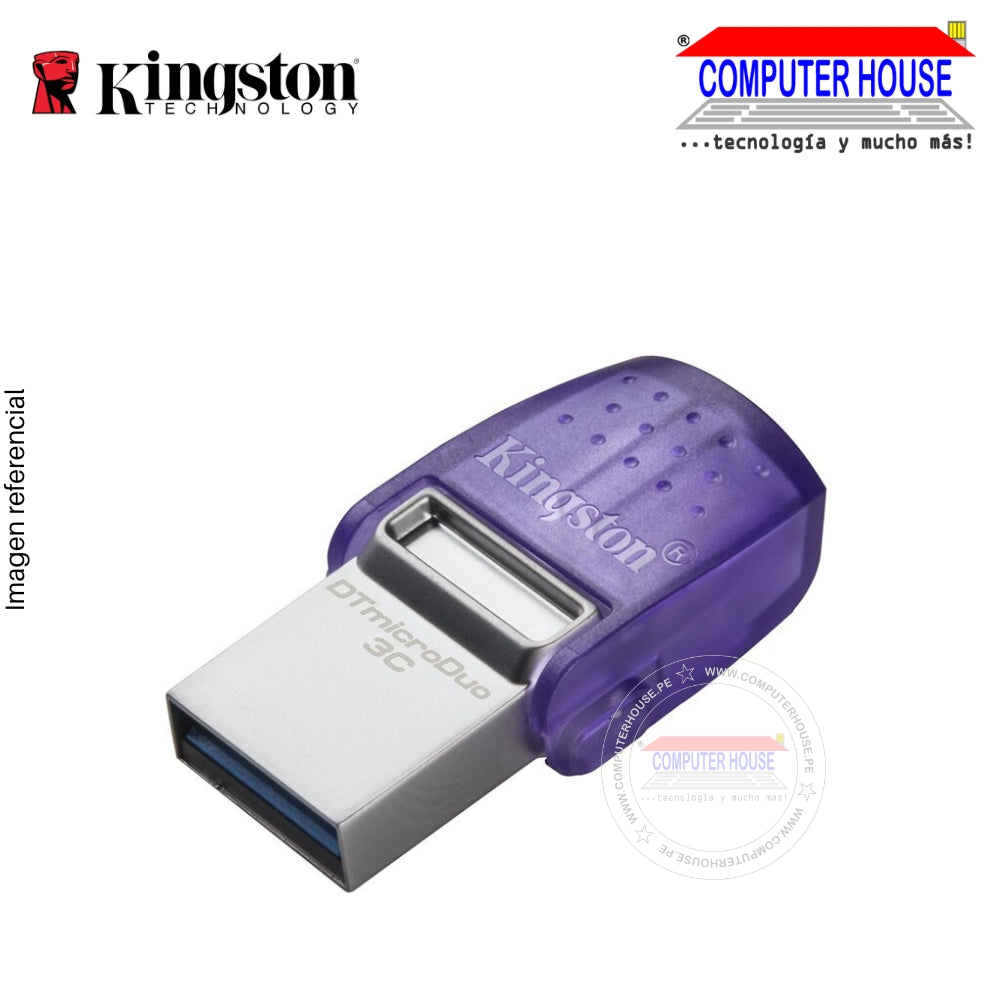 Memoria USB Kingston 128GB, DataTraveler microDuo 3C, Dual USB Tipo-A/USB Tipo-C 3.2, 200MB/s. (DTDUO3CG3/128GB)
