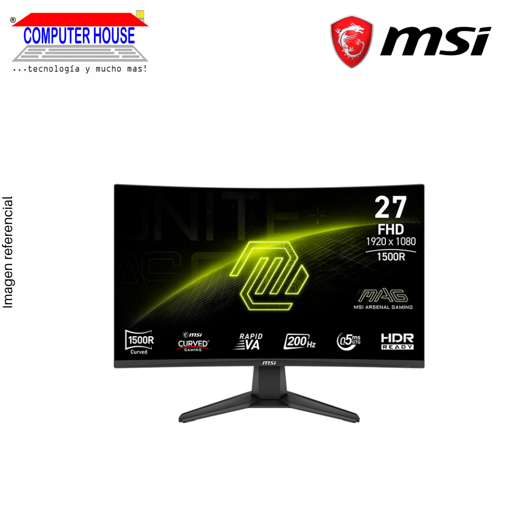 Monitor MSI MAG 27" 276CF E20 ,FHD 200HZ, 0.5MS,HDMI, DP CURVO