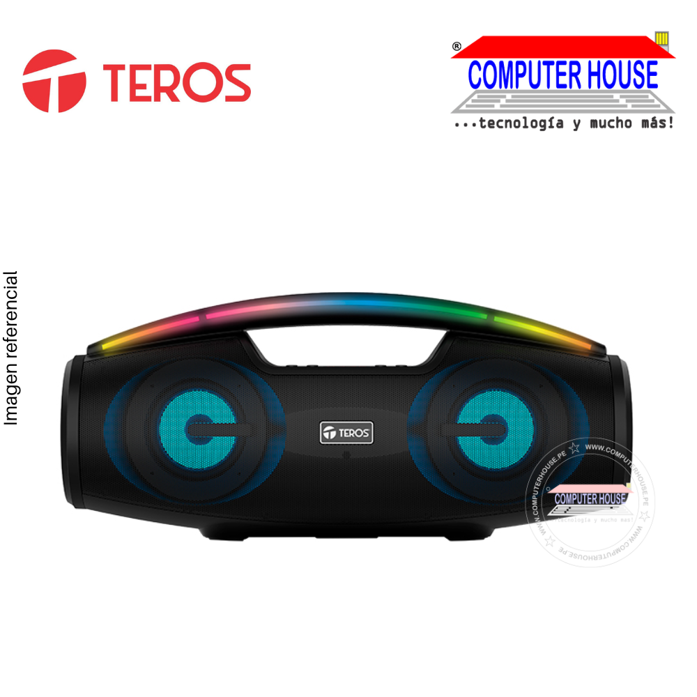 Parlante Bluetooth TEROS TE-6042N, 20W (2x10W), 3000mAh, Negro