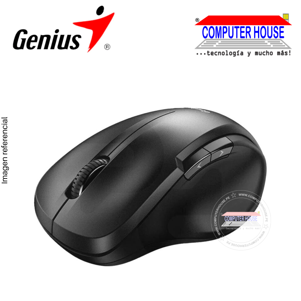 GENIUS Mouse inalámbrico 8200S ERGO Silent Blueeye 5-BOT BLACK (31030029400)