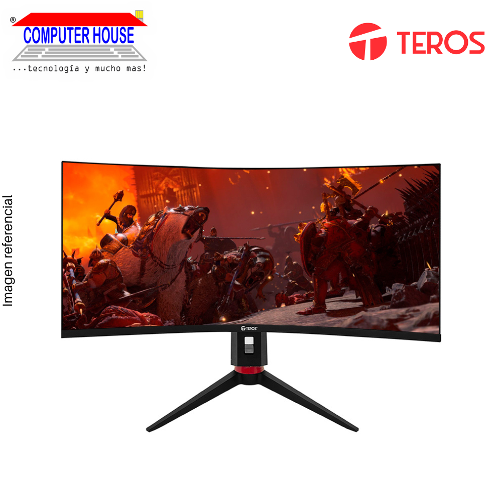 Monitor Gamer Teros 34" TE-3411G, Curvo, 2560x1440 WQHD, 180Hz, 1Ms, Puertos 1xHDMI/1xVGA/1xAudio.