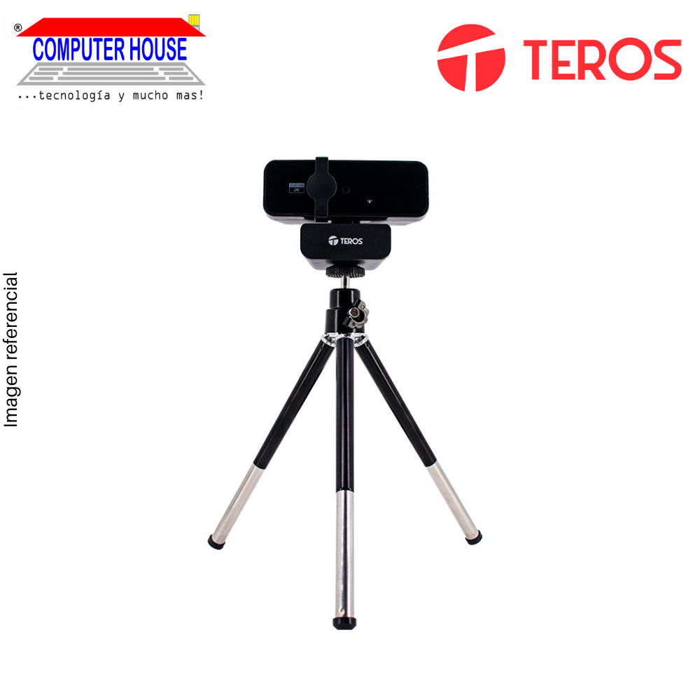 TEROS TE-9072 Webcam, 2K, W/Microphone, USB 2.0.