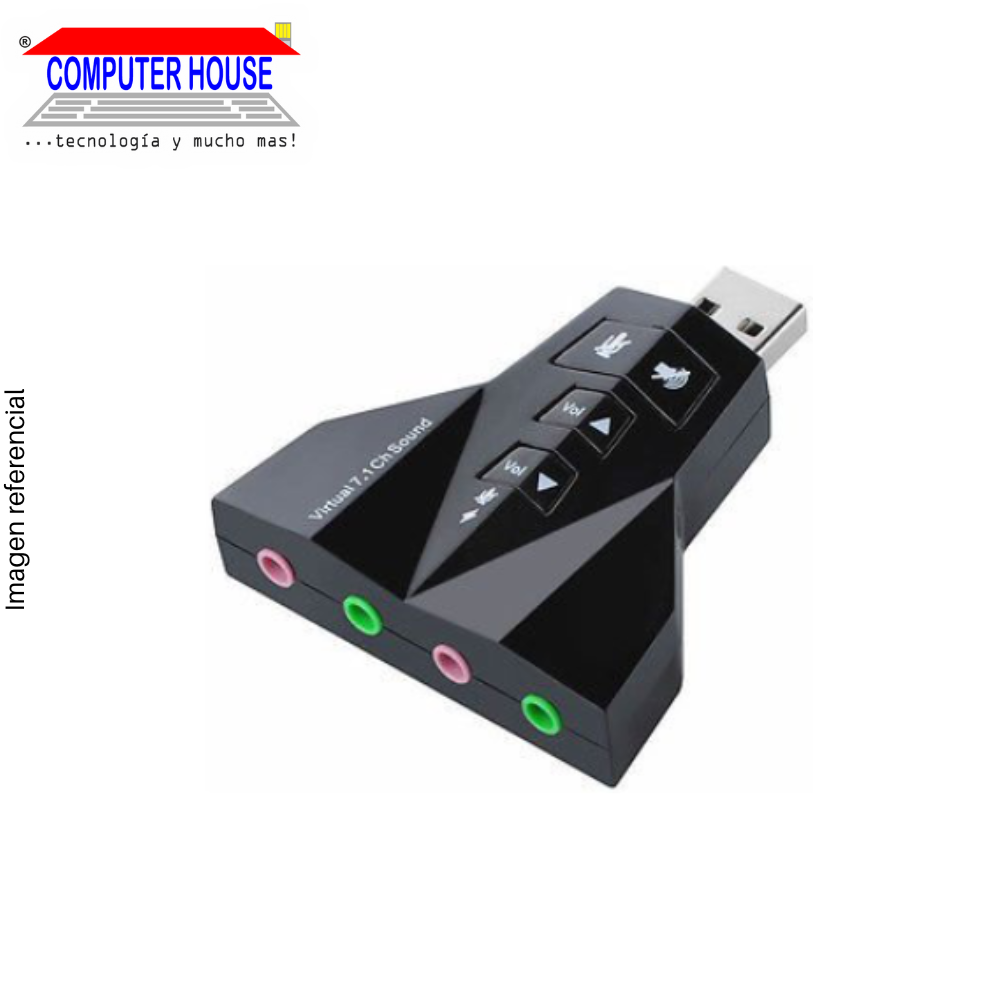 Generic Sound Adapter, 1xUSB-A to 4xJack (2Headphones and 2Microphones), 7.1, Double.