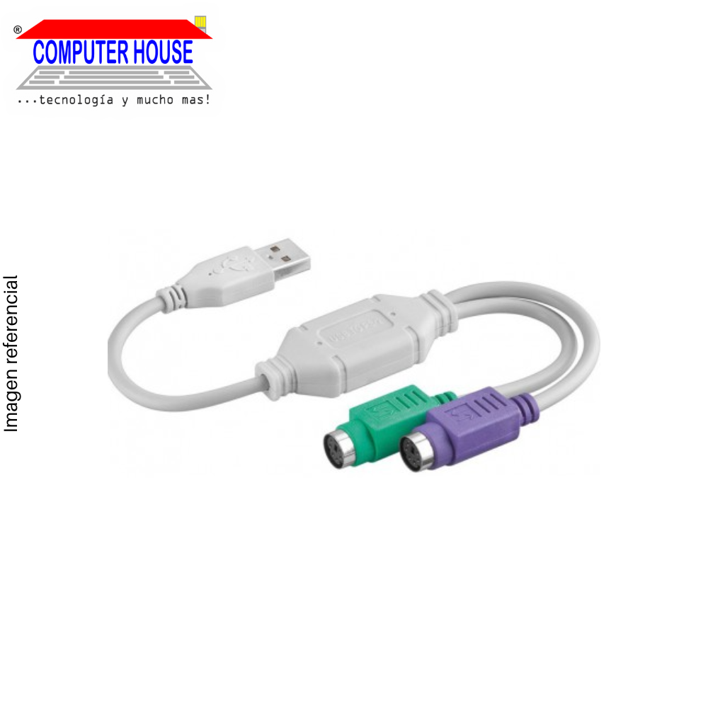 Generic USB adapter, 1xUSB-A Male to 2xPS/2 Female.