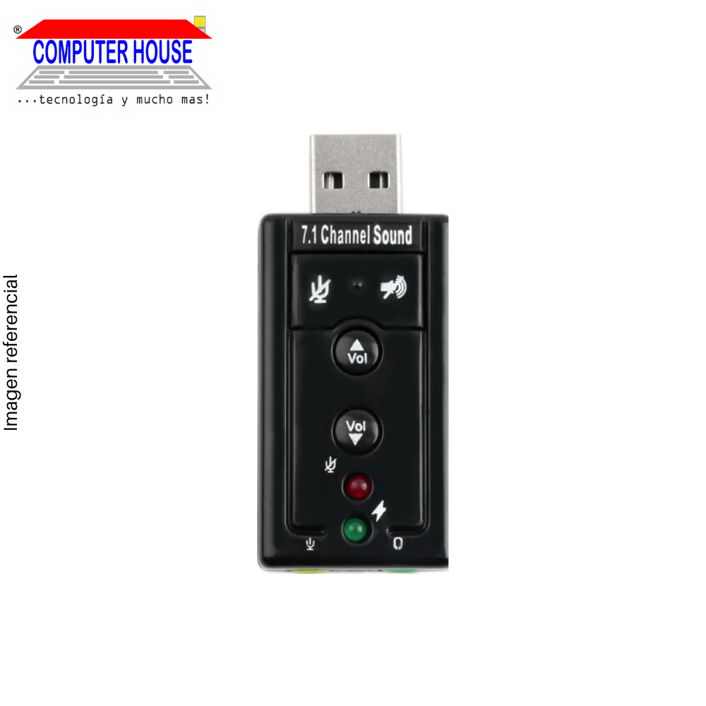 Generic Sound Adapter, 1xUSB-A to 2xJack (Headphone and Microphone), 7.1 .