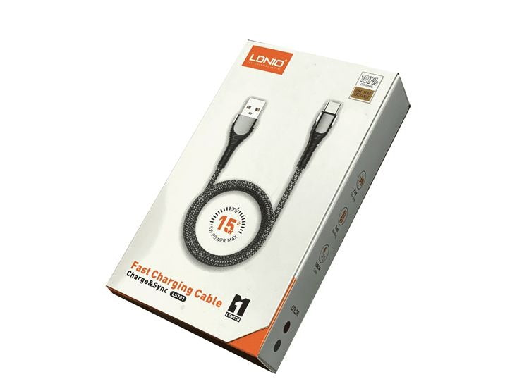 LDNIO CABLE | 15W | TYPE C | REINFORCED NYLON 1M (LS101)