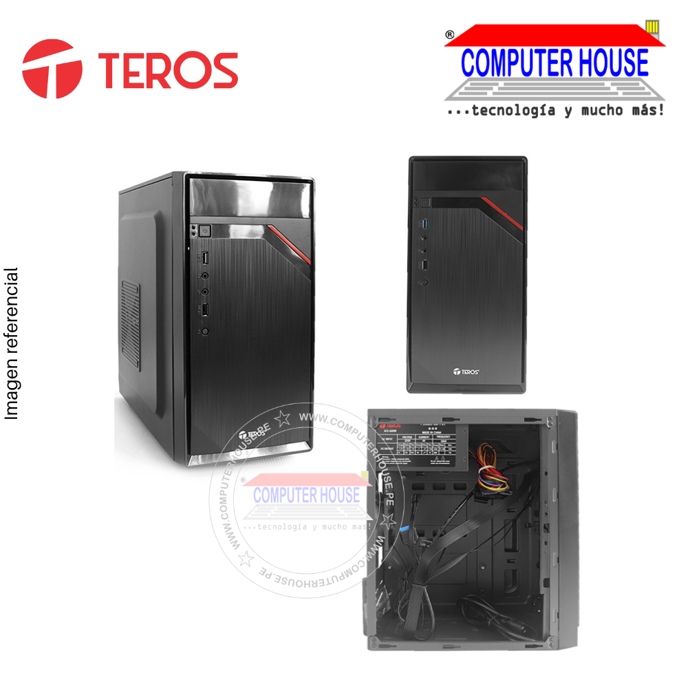 Case Teros TE1024/1031, Micro Tower, con fuente 600W. Black.