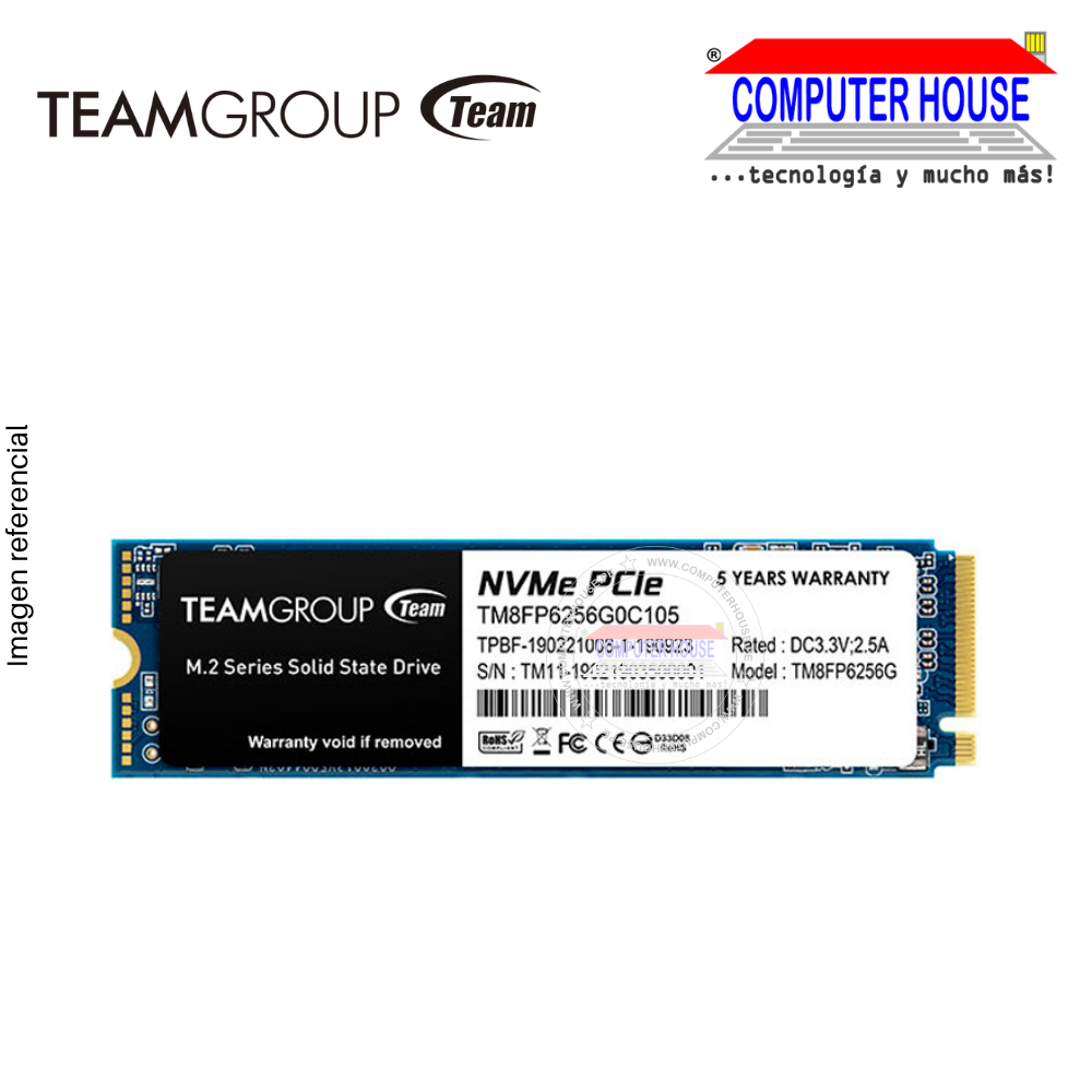 Disco Sólido 256GB TEAMGROUP M.2 NVMe PCIe MP33 (lectura 1600 MB/s, escritura 1000 MB/s, MAXIM0)
