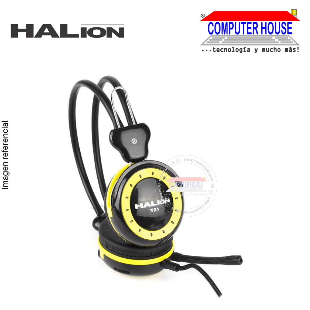 Audífono HALION T21, con micrófono, colores, 3.5mm.