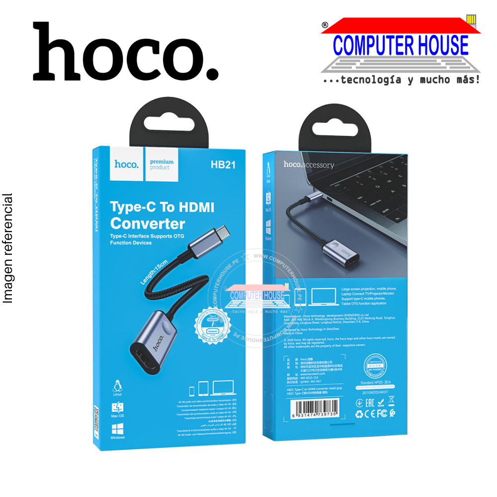Adaptador HOCO HB21 USB-C A HDMI