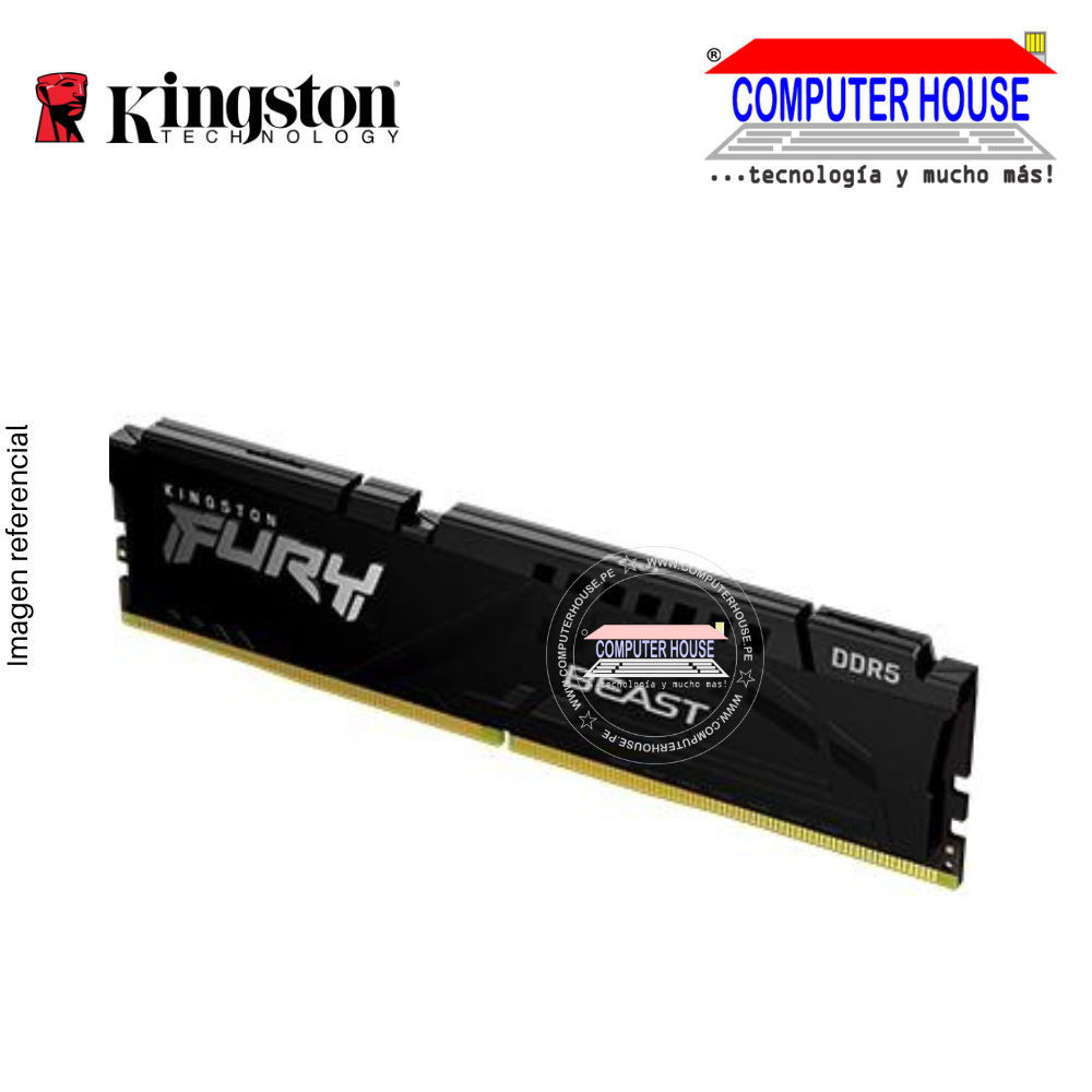 Memoria RAM DDR5 16GB KINGSTON DIMM 5200Mhz Fury Beast