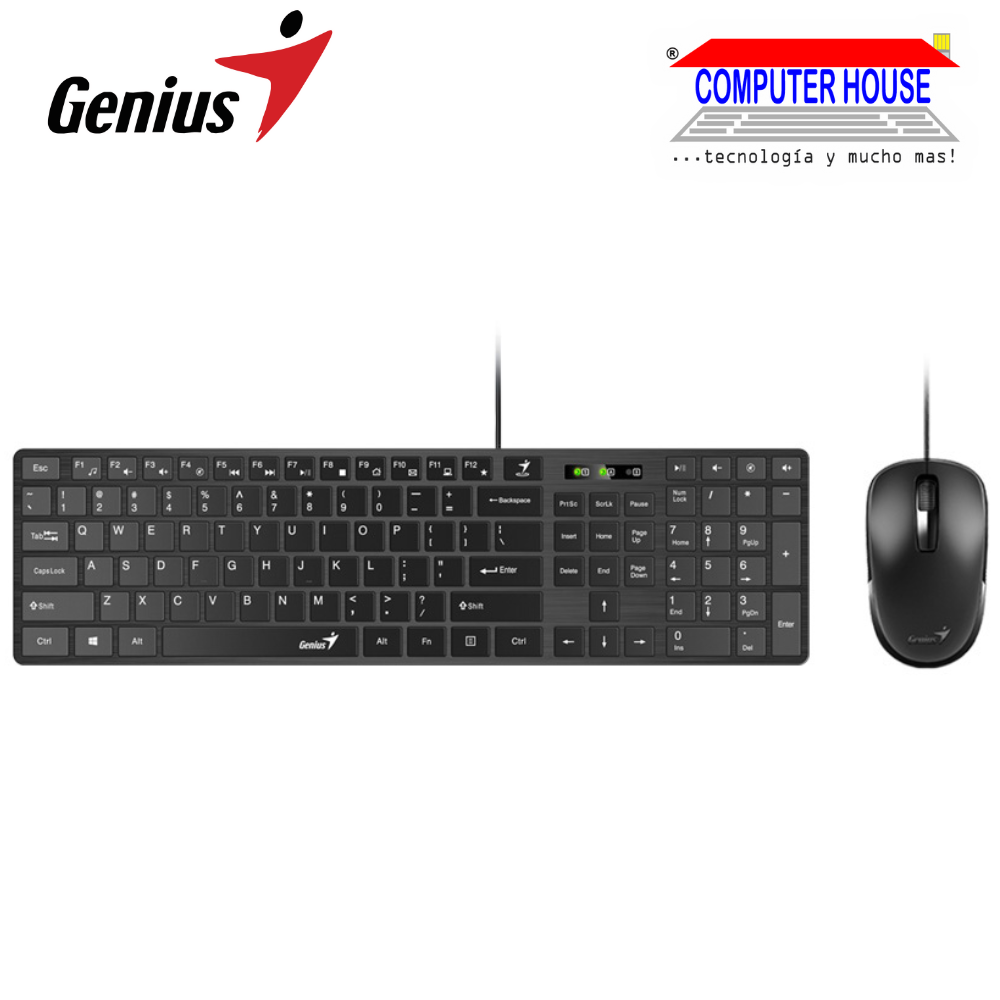 GENIUS Kit alámbrico Teclado Mouse Slimstar C126 (31330007401) conexión USB.